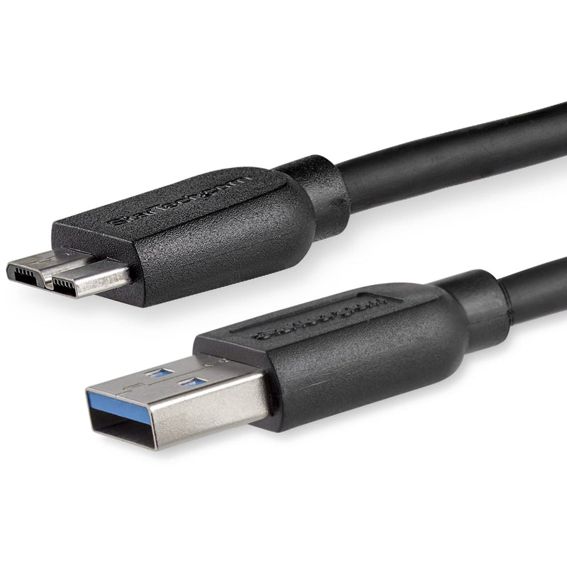 StarTech.com 2m 6ft Slim USB 3.0 A to Micro B Cable M/M - Mobile Charge Sync USB 3.0 Micro B Cable for Smartphones and Tablets (USB3AUB2MS