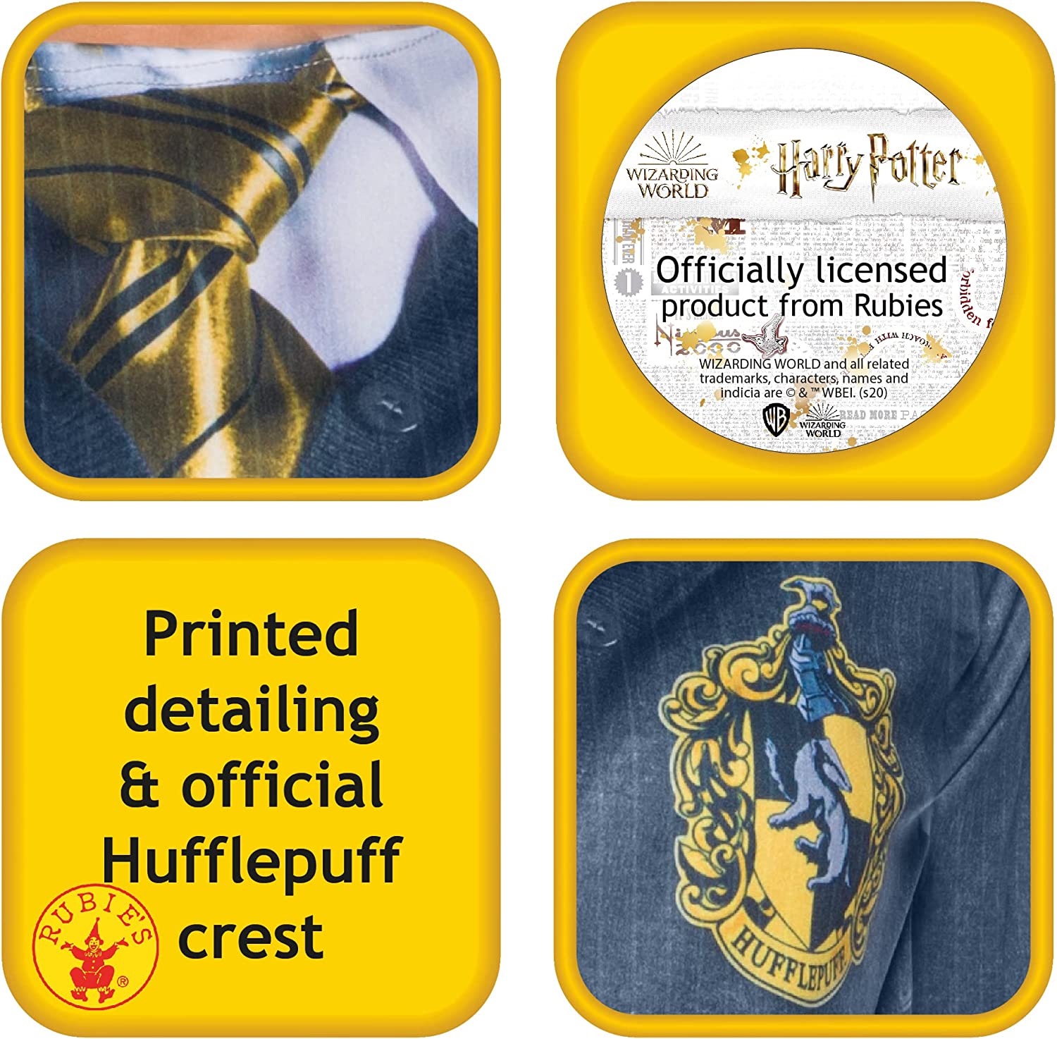 (CL)HUFFLEPUFF COSTUME TOP - FANCY DRESS COSTUME (SIZE: S)