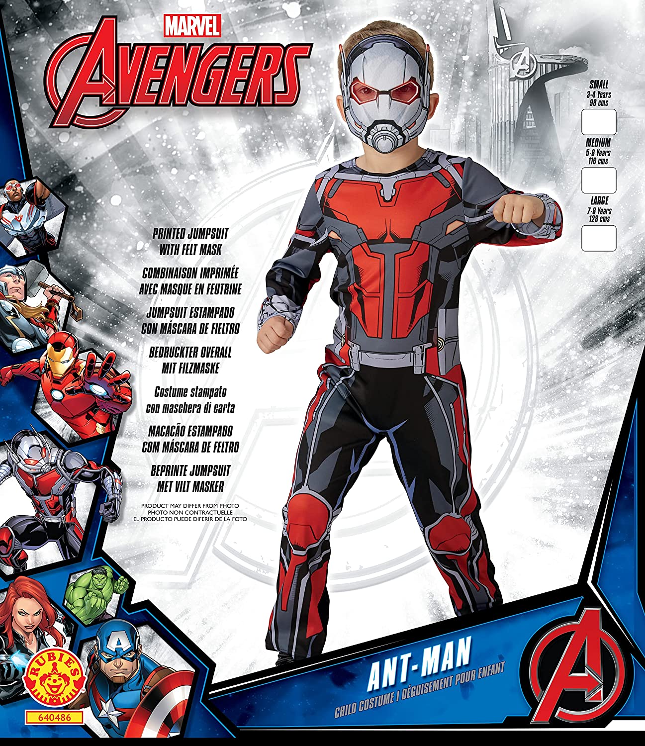 Rubie's Official Marvel Avengers Ant-Man Classic Childs Costume, Kids Superhero Fancy Dress