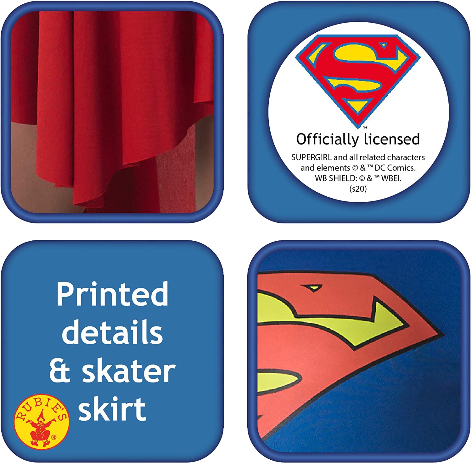 Rubie's Official DC Comics Super Girl Ladies Costume, Adult Superhero Fancy Dress