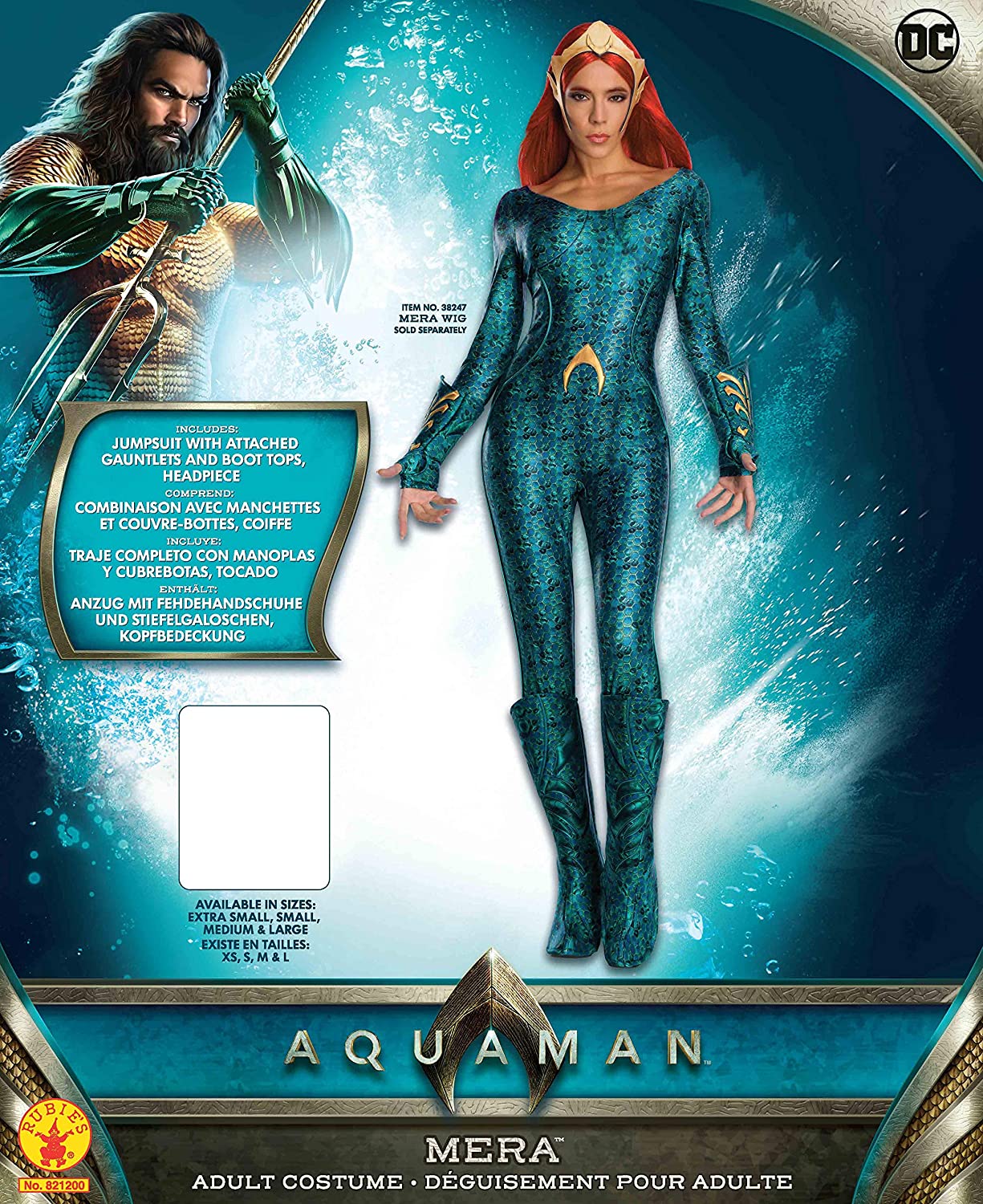 Rubie's Official DC Aquaman The Movie, Ladie's Deluxe Mera Costume 12-14