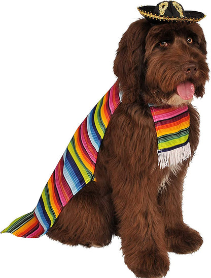 Rubie's Official 887817S Mexikanischer Sarape, Kostüm für Hunde, Haustier