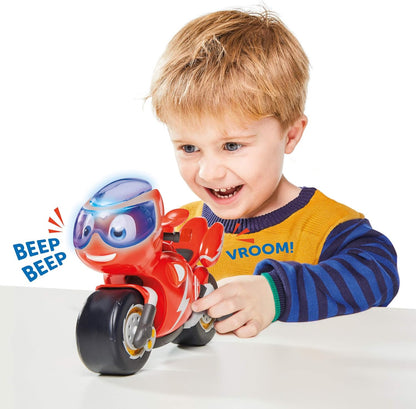 TOMY Ricky Zoom Lights & Sounds Ricky Motorbike Toy, Large Toy Motorcycle with 8 Sounds and Phrases, Action Figures for Boys, Free-Wheeling Kids Motorbike Toys for 3 Year Old Boys and Girls +