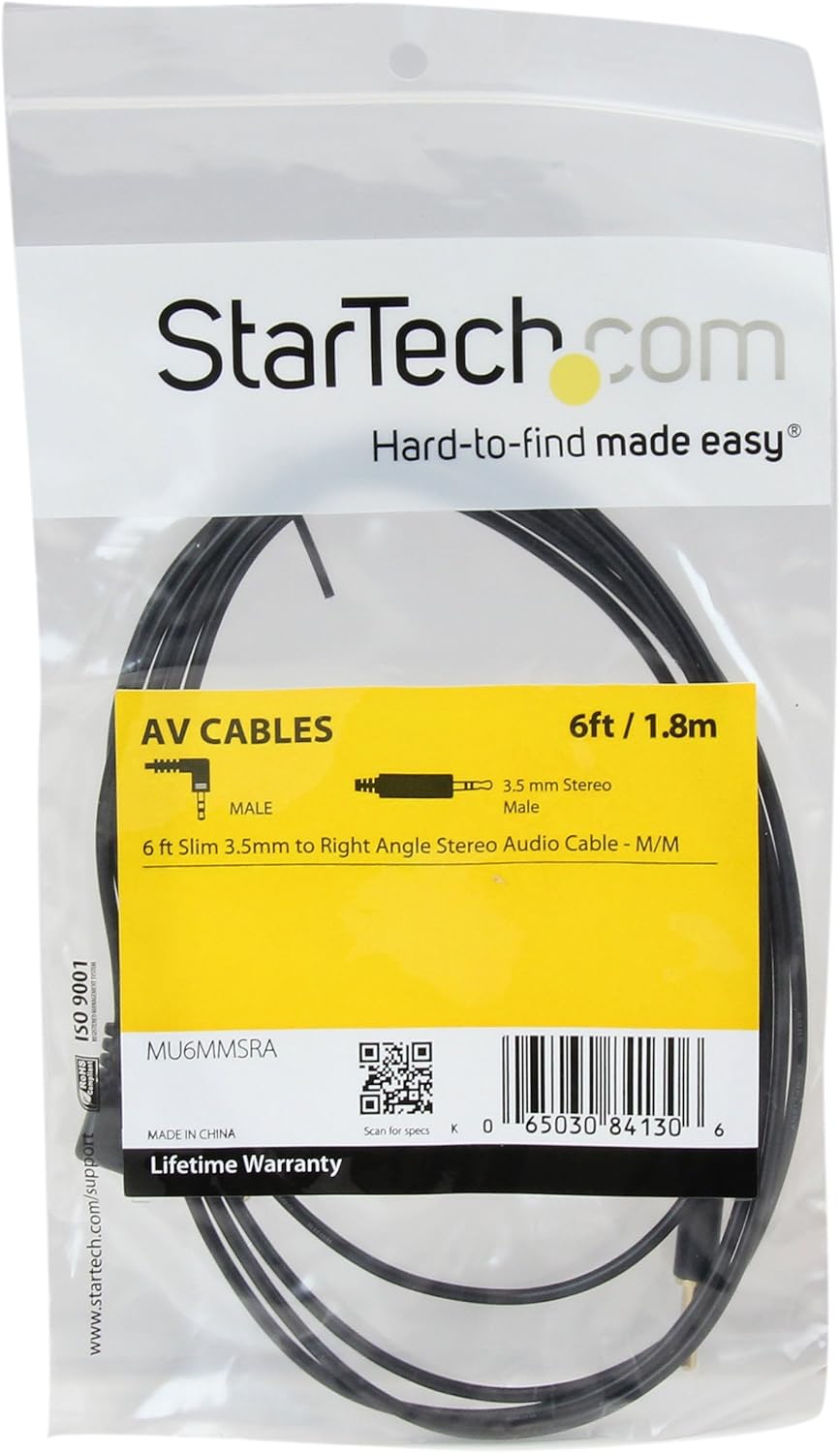 6Ft M/M Right Angle Stereo