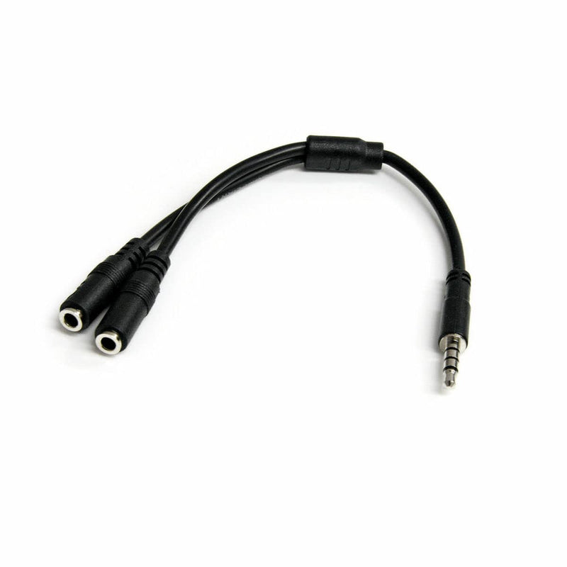 Startech.Com Headset Adapter For Headsets With Separate Headphone / Microphone Plugs - 3.5Mm 4 Position To 2X 3 Position