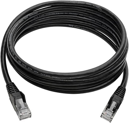 Eaton Cat6 Gigabit Snagless Molded UTP Patch Ethernet Cable, RJ45 Male-to-Male Cable, Black, 3 Feet / 0.3 Meters (N201-003-BK