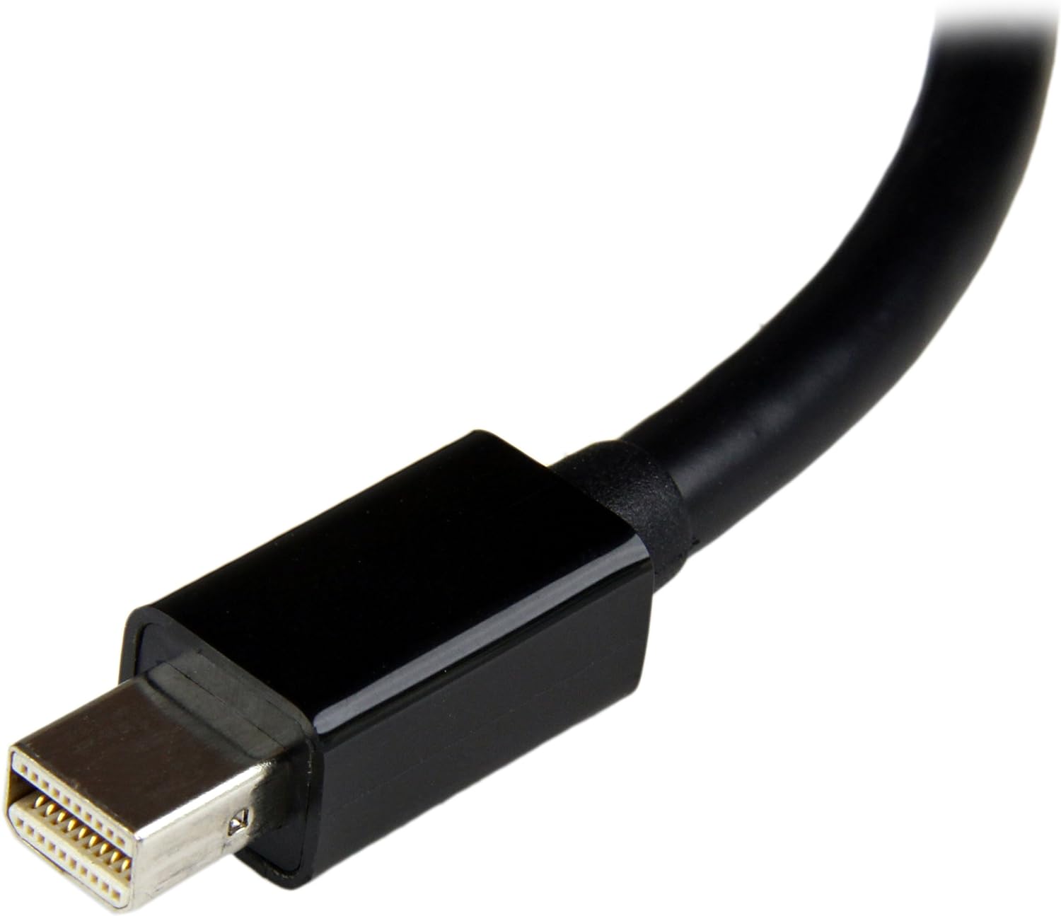 StarTech.com Mini DisplayPort to DVI Adapter - Mini DP to DVI-D Converter - 1080p Video - mDP or Thunderbolt 1/2 Mac/PC to DVI Monitor - Compact mDP 1.2 to DVI Single-Link Adapter Dongle (MDP2DVI3) Black DVI Single