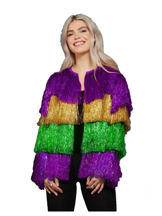 Smiffys Fever Tinsel Mardi Gras Jacket , Fever Fancy Dress, Fever Dress Up Accessories