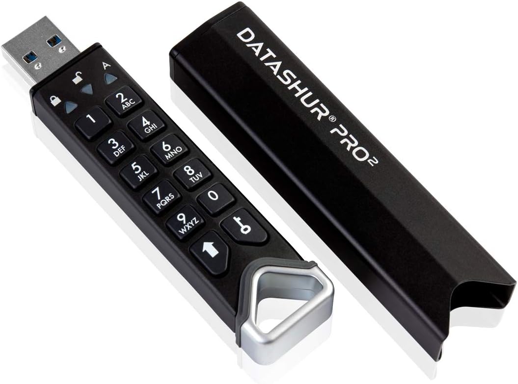 iStorage datAshur PRO2 4 GB Secure Flash Drive FIPS 140-2 Level 3 Certified Password protected Dust/Water-Resistant