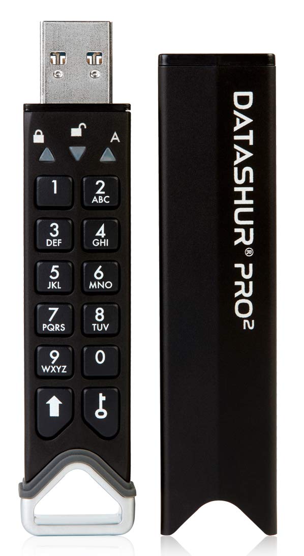 iStorage datAshur PRO2 4 GB Secure Flash Drive FIPS 140-2 Level 3 Certified Password protected Dust/Water-Resistant