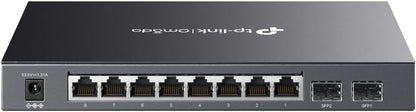 TP-Link JetStream 8-Port Gigabit Smart PoE+ Switch with 2 SFP Slots, Supports 8 Gigabit PoE Ports, 58W Budget, Fanless (SG2210P)