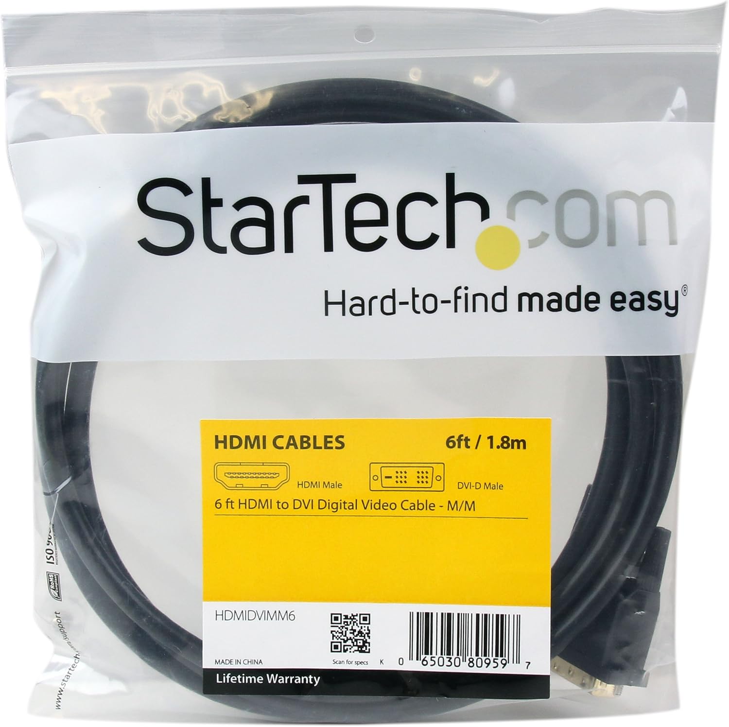 StarTech.com 15 ft HDMI to DVI-D Cable, M/M, HDMI to DVI Adapter