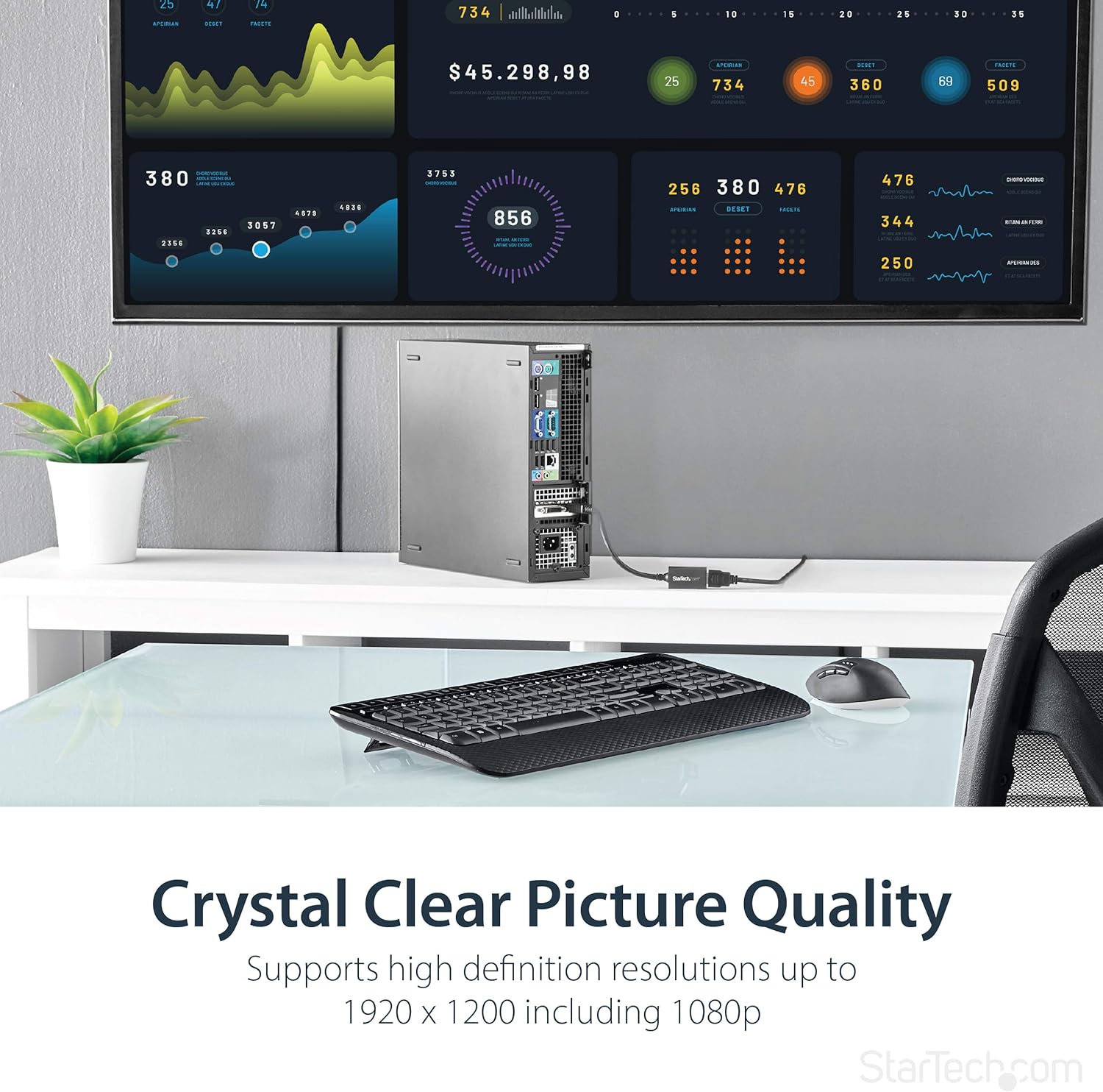 StarTech.com DisplayPort to HDMI Adapter - DP 1.2 to HDMI Video Converter 1080p - DP to HDMI Monitor/TV/Display Cable Adapter Dongle - Passive DP to HDMI Adapter - Latching DP Connector (DP2HDMI2