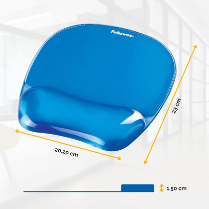 Fellowes Mouse Mat Wrist Support - Crystals Gel Mouse Pad with Non Slip Rubber Base - Ergonomic Mouse Mat for Computer, Laptop, Home Office Use - Compatible with Laser and Optical Mice