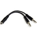 StarTech.com Câble séparateur de casque 4 broches de 3,5 mm vers 2 x 3 broches de 3,5 mm - F/M (MUYHSFMM)