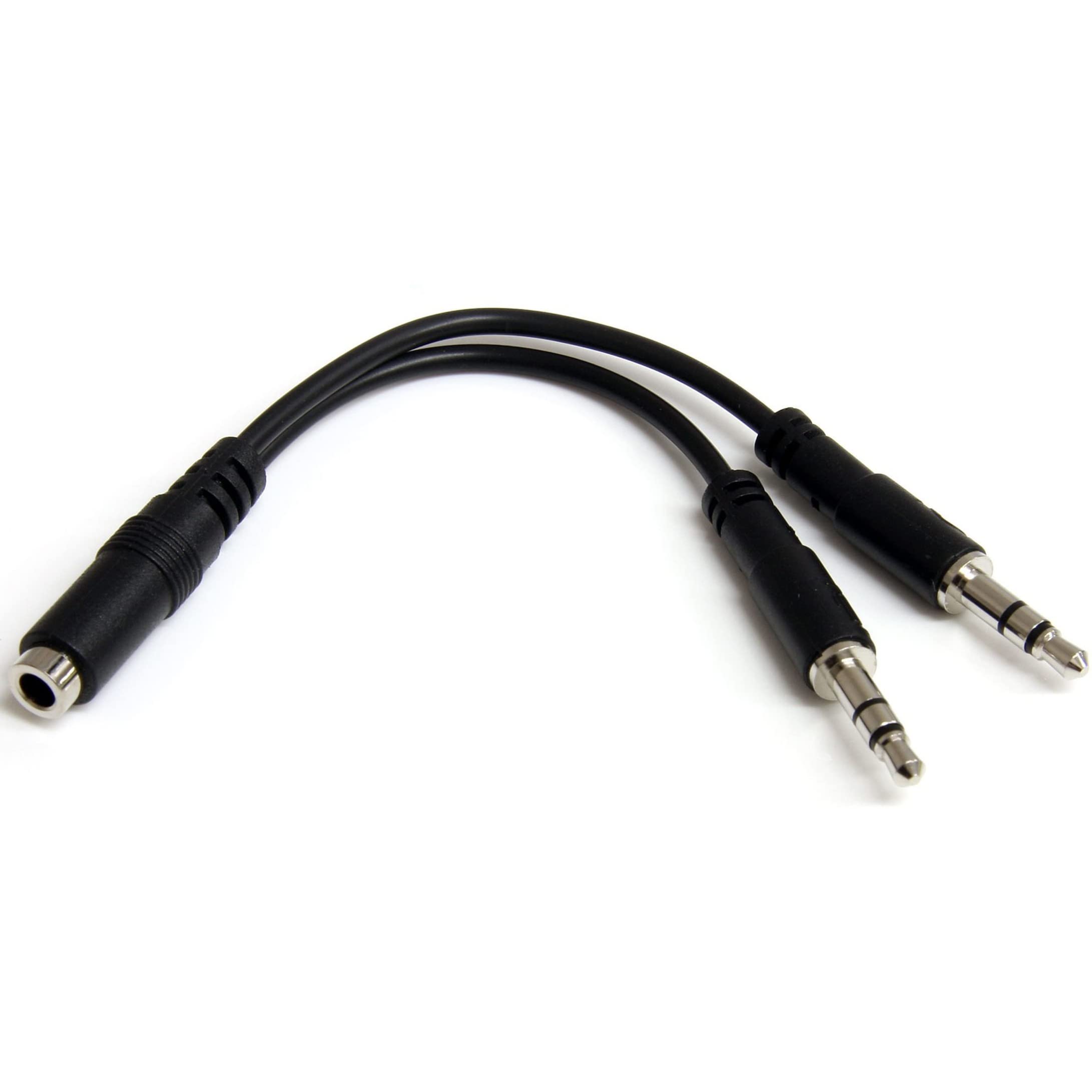 StarTech.com Câble séparateur de casque 4 broches de 3,5 mm vers 2 x 3 broches de 3,5 mm - F/M (MUYHSFMM)