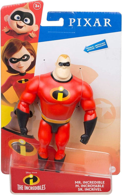 Disney Pixar Mr. Incredible Figure True to Movie Scale Character Action Doll Highly Posable with Authentic Costumes for Storytelling, Collecting, The Incredibles Toys Kids Gift Ages 3 and Up