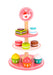 Tooky Toy 6972633370499 Etagere Toys Stand with Wooden Cupcakes, Cakes and Chocolate-Dessert Tower for Children from 3 Years-Approx. 19 x 37 cm (Diameter x Height)