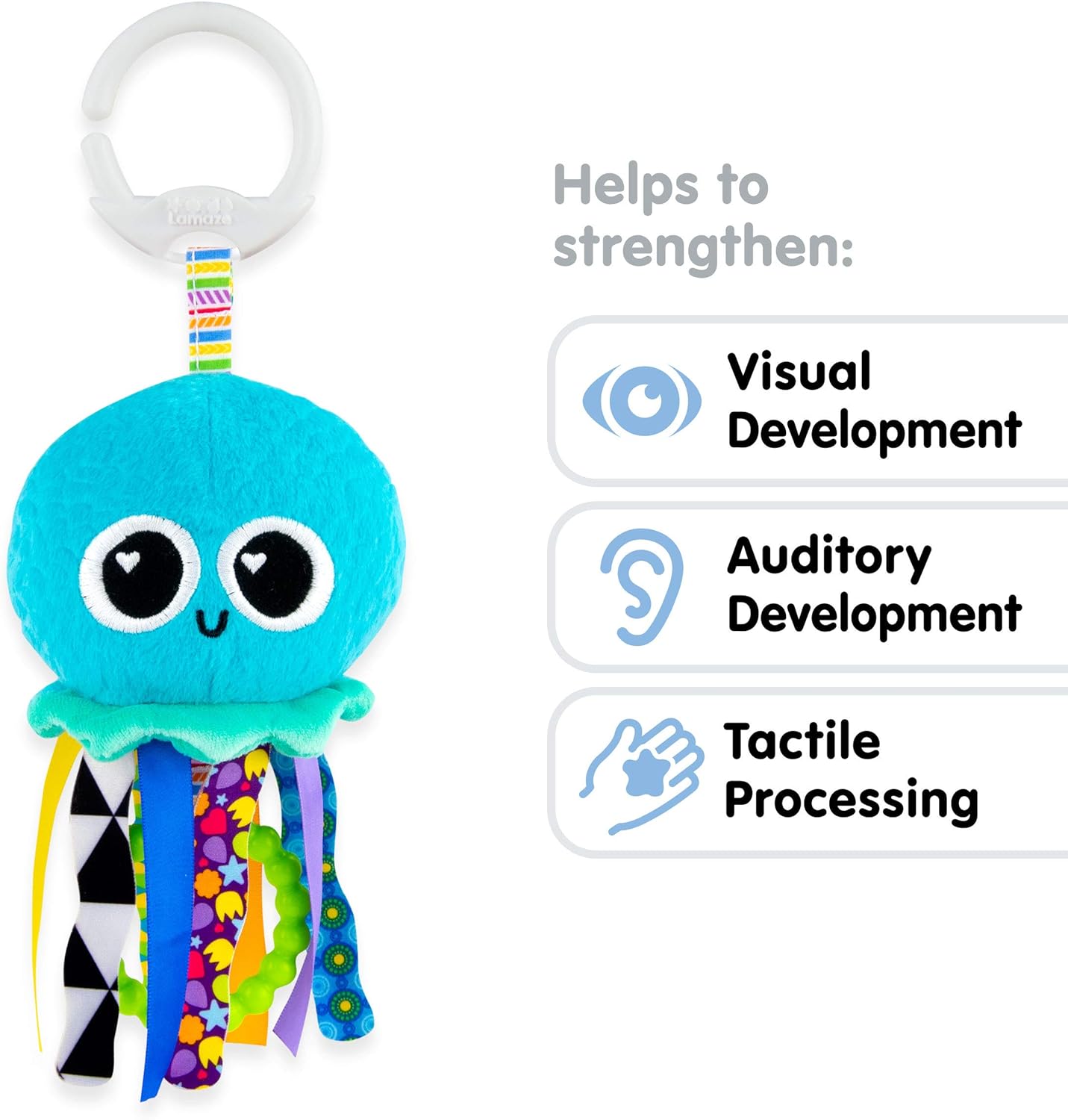 Lamaze L27194 Mini Clip & Go Sprinkles The Jellyfish, Clip on Pram and Pushchair Newborn, Sensory Toy for Babies Boys and Girls from 0-6 Months Mini Sprinkles the Jellyfish
