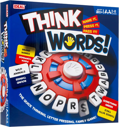Ideal , Think Words: The Quick Thinking, Letter Pressing Game!, Family Games, for 2-8 Players, Ages 8+