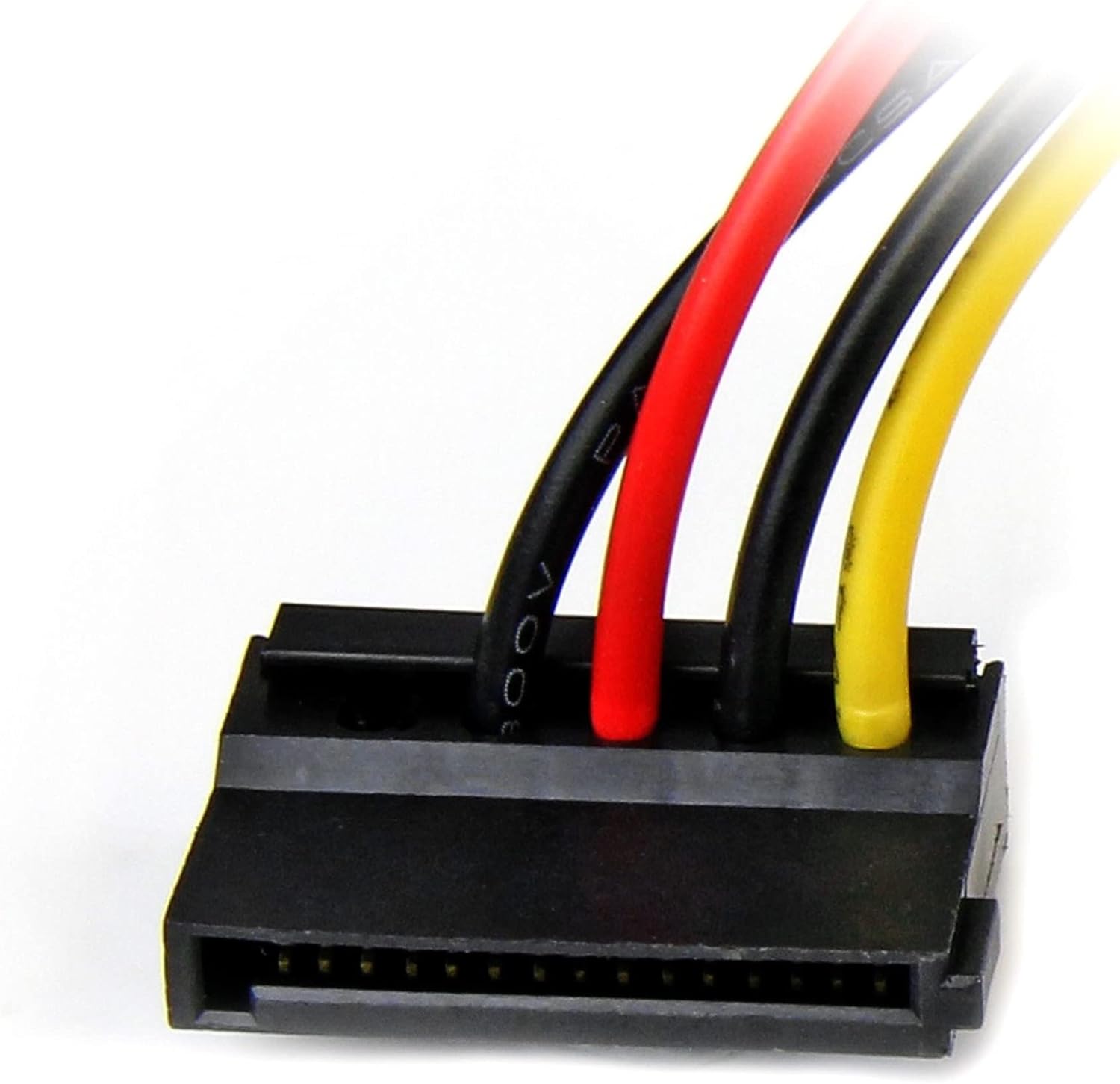 StarTech.com Adaptador Cable de 15cm Alimentación Corriente SATA Estándar con Ángulo a la Izquierda 15 Pines a 4 Pines - Macho LP4