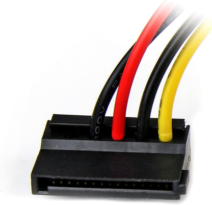 StarTech.com Adaptador Cable de 15cm Alimentación Corriente SATA Estándar con Ángulo a la Izquierda 15 Pines a 4 Pines - Macho LP4