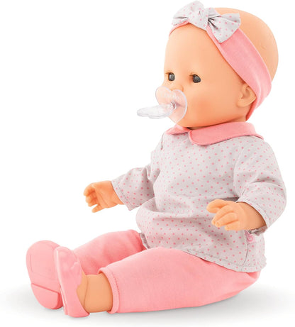 Corolle - Heart Shaped Doll Pacifier Accessory for 14-17" Dolls, 2 Pack, Clear/Pink (140370