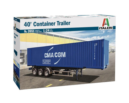 Italeri 3951S 1:24 Container Trailer 40 ft Building Stand Model Making Crafts Hobby Gluing Plastic Construction Kit True to Detail