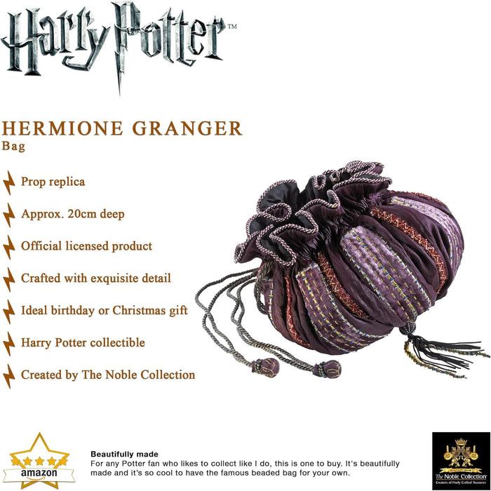 The Noble Collection Hermione Granger Bag - 8in (20cm) Small Purple Bag - Officially Licensed Harry Potter Film Set Movie Toy - Gifts for Family, Friends & Harry Potter Fans