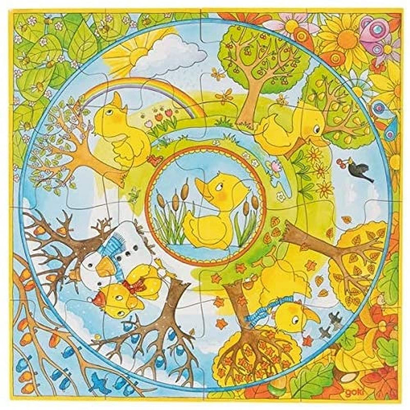GOKI Puzzle XL One Year with the Duck Puzzle, Colour (Multi-Colour) (57451
