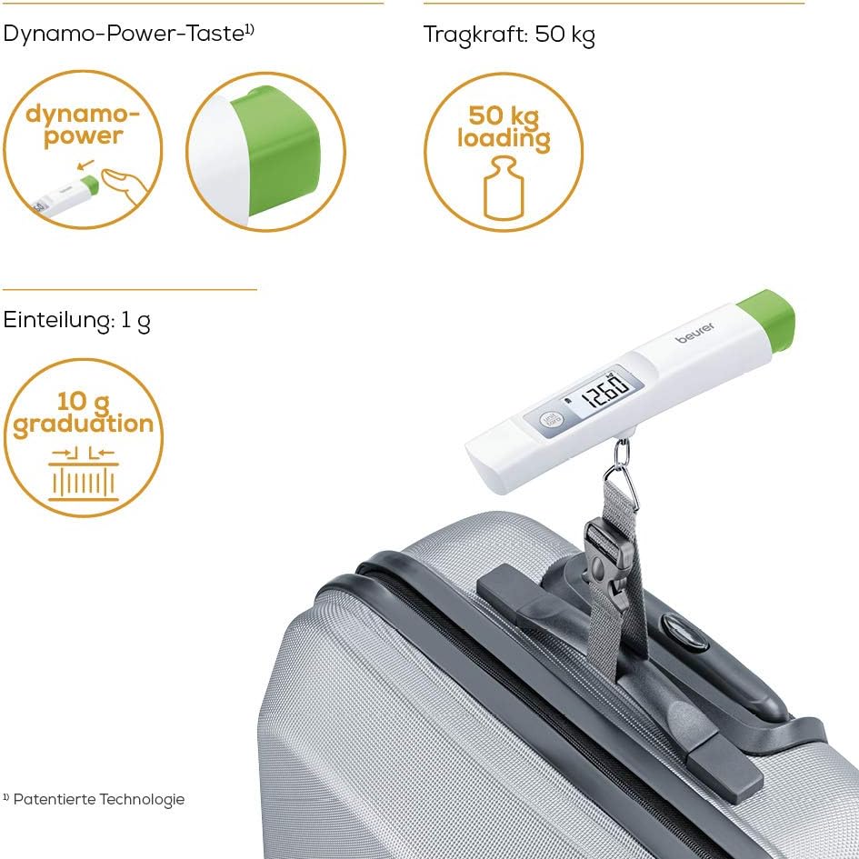 Beurer LS20 Eco Luggage Scales with Dynamo Recharge