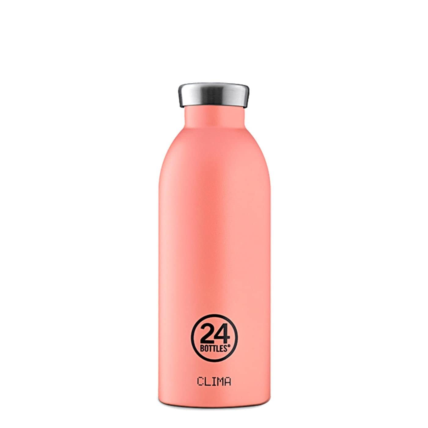 24BOTTLES Clima Bottle - Borraccia Termica 500 ml Acciaio Inox, Bottiglia Termica Thermos 100% Ermetico (12h Hot 24h Cold) dal Design Italiano, Borracce Termiche Ecologiche, Water Bottle Blush Rose