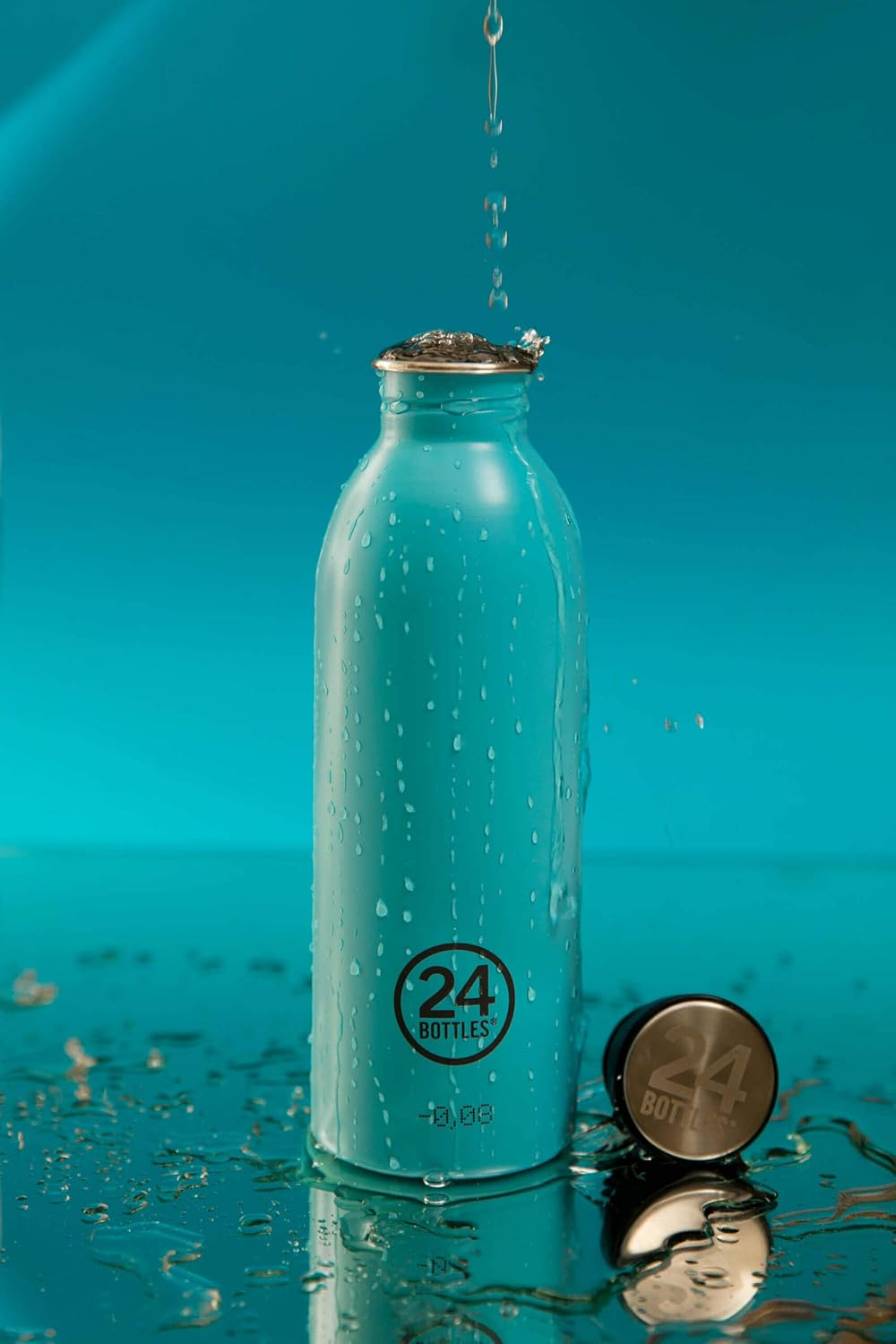 24Bottles Stainless Steel Drinking Bottle, 1000 ml, 1 Litre Capacity, BPA-Free, Feather-light, Handy, Water Bottle for Work, School and Sports (Mint
