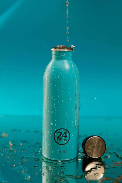 24Bottles Stainless Steel Drinking Bottle, 1000 ml, 1 Litre Capacity, BPA-Free, Feather-light, Handy, Water Bottle for Work, School and Sports (Mint