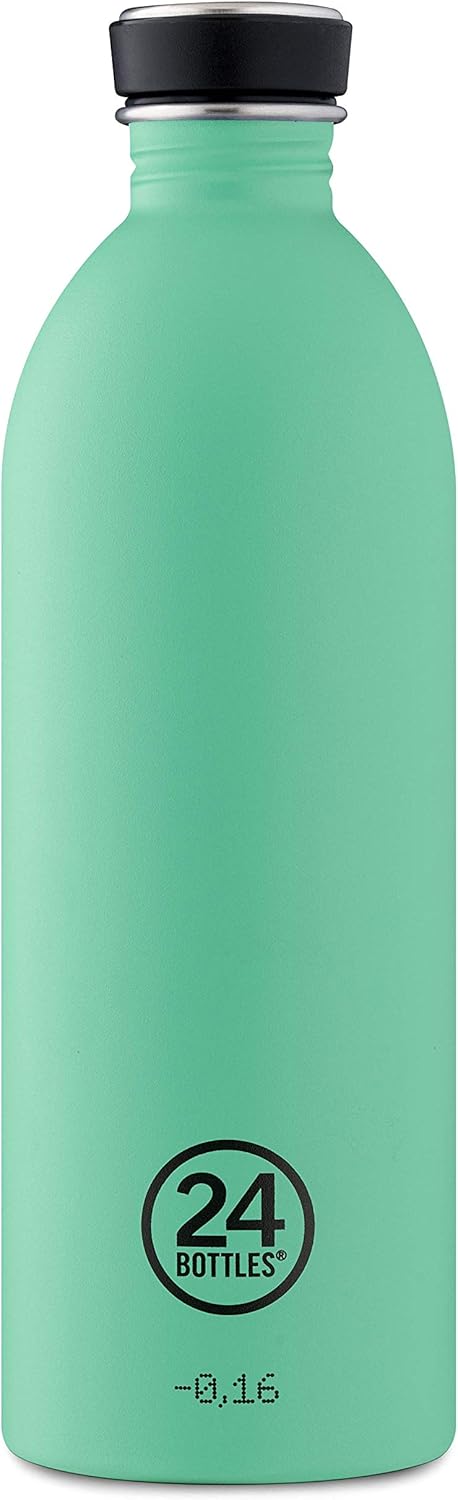 24Bottles Stainless Steel Drinking Bottle, 1000 ml, 1 Litre Capacity, BPA-Free, Feather-light, Handy, Water Bottle for Work, School and Sports (Mint