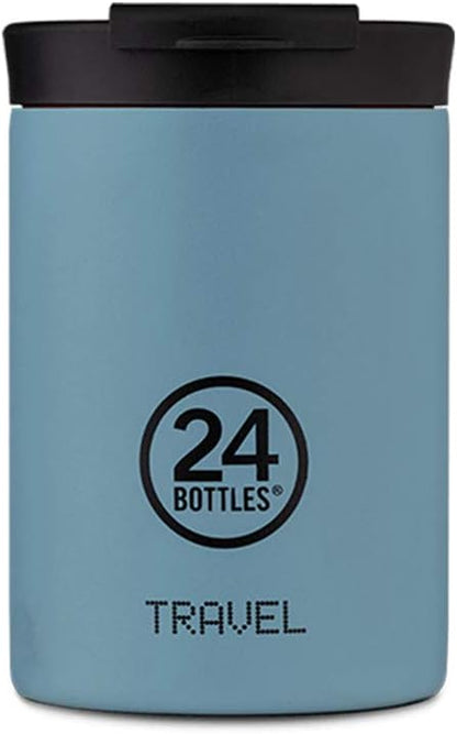 24 Bottles Travel Tumbler geïsoleerde drinkfles van roestvrij staal, 350 ml, coffee-to-go voor 24 uur koud en 6 uur warm, thermoskan (Powder Blue)