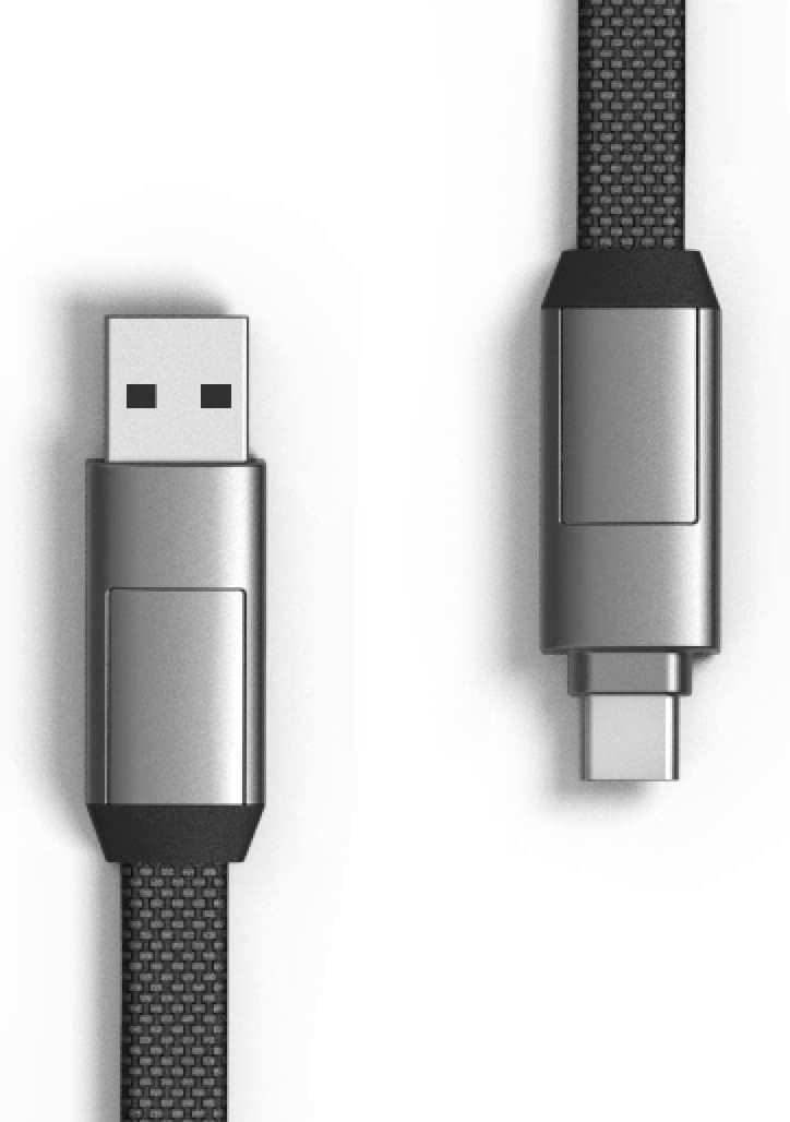 inCharge 6 Max - The Six-in-One Extra Long Cable for Home & Travel with 5ft/1.5m Charging USB/USB-C/Micro USB/Lightning Cable for All of Your Devices
