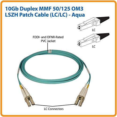Tripp Lite 10Gb/100Gb Duplex Multimode 50/125 OM4 LSZH Fiber Patch Cable (LC/LC) - Aqua, 5 m (N820-05M-OM4)