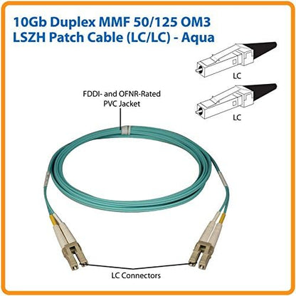 Tripp Lite 10Gb/100Gb Duplex Multimode 50/125 OM4 LSZH Fiber Patch Cable (LC/LC) - Aqua, 5 m (N820-05M-OM4)