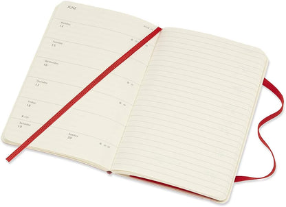Moleskine Weekly Planner 2021, 12-Month Weekly Diary, Weekly Planner and Notebook, Soft Cover, Pocket Size 9 x 14 cm, Colour Scarlet Red, 144 Pages