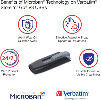 Verbatim 49174 64GB V3 Store 'n' Go USB 3.0 Flash Drive