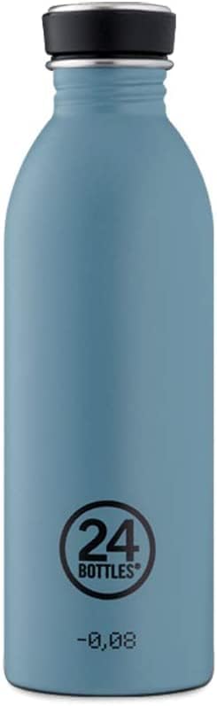 24Bottles Stainless Steel Drinking Bottle 500 ml Lightweight Non-Insulated Stainless Steel Bottle for Work, School and University (Powder Blue)