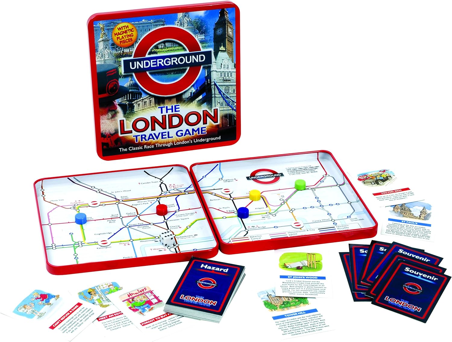 IDEAL | The London Board Game - Travel Edition: The classic race game through London's Underground! | Classic Board Games | Travel Games | For 2-6 Players | Ages 7+, Nylon/a