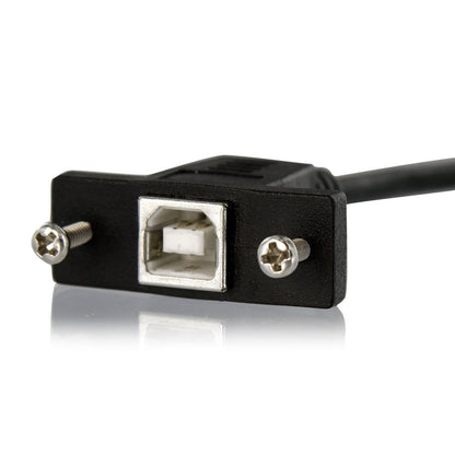 StarTech.com USBPNLBFBM3 3 ft Panel Mount USB Cable B to B, F/M, Panel Mount USB Extension USB-B Female to USB-B Male Adapter Cable, USB-B (F) Port, Black