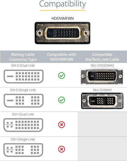 StarTech.com HDMI Male to DVI Female Adapter - 8in - 1080p DVI-D Gender Changer Cable (HDDVIMF8IN