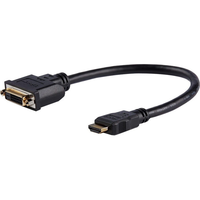 StarTech.com HDMI Male to DVI Female Adapter - 8in - 1080p DVI-D Gender Changer Cable (HDDVIMF8IN