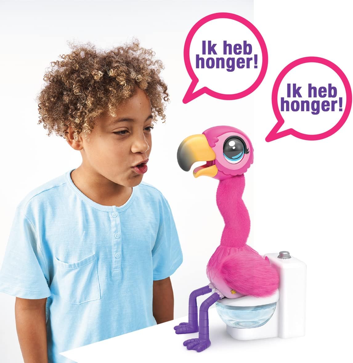 Little Live Pets Gotta Go Flamingo | Interactive Plush Toy that Eats, Sings, Dances, Poops and Talks (Batteries Included). Ages 4+ Pink Regular version