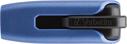 VERBATIM Clé USB Store 'n' Go V3 MAX I USB 3.2 Gen 1 I 128 Go I avec mécanisme coulissant I Interface SuperSpeed I Stockage externe pour ordinateurs portables, etc. I Bleu / Noir