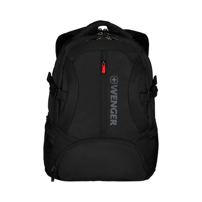 Wenger 600636 Transit 16' Backpack, Padded Laptop Compartment with iPad/Tablet/eReader Pocket in Black (27 litres), 46 Centimeters, WE600636