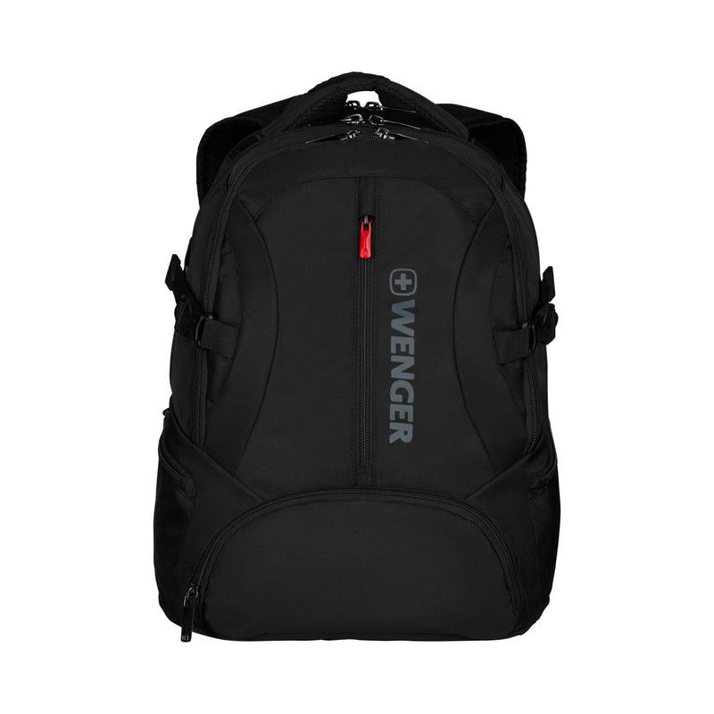 Wenger 600636 Transit 16' Backpack, Padded Laptop Compartment with iPad/Tablet/eReader Pocket in Black (27 litres), 46 Centimeters, WE600636